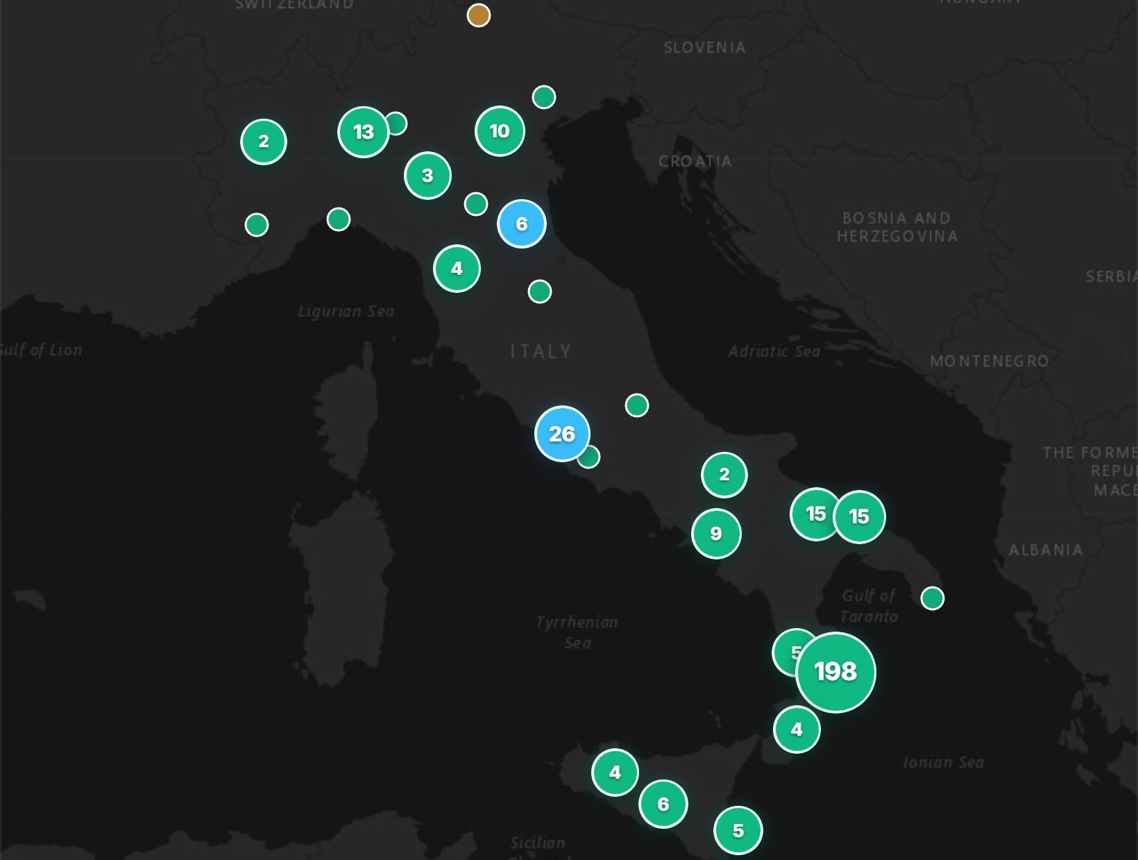Mappa bollette Italia — copertura community Gryllus